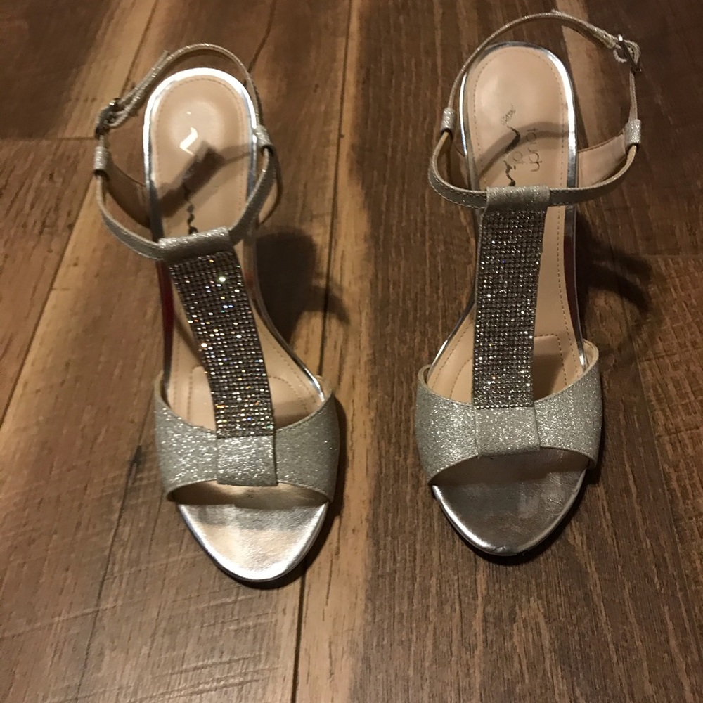 Silver high heels